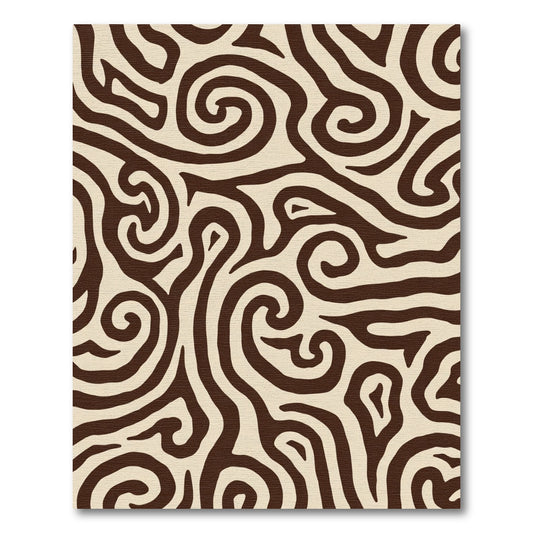 Dark Brown Organic Swirls Rug