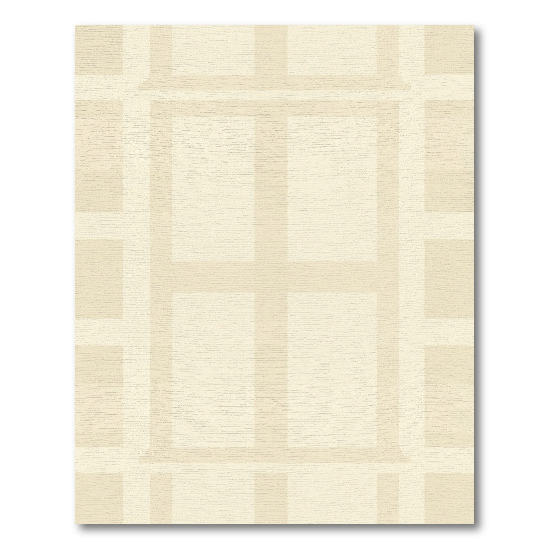 Cream Beige Tartan Squares Rug