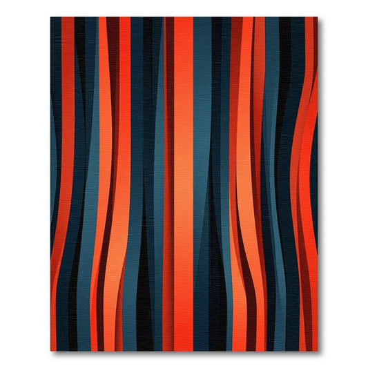 Bold Orange And Blue Stripe Rug
