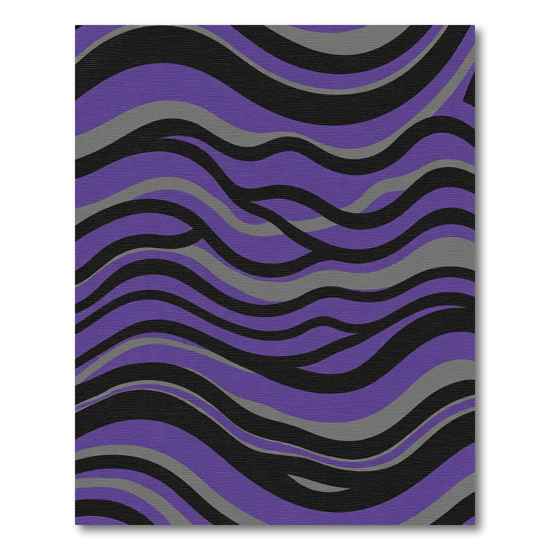 Purple Black Gray Wave Pattern Rug