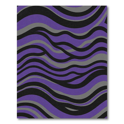 Purple Black Gray Wave Pattern Rug