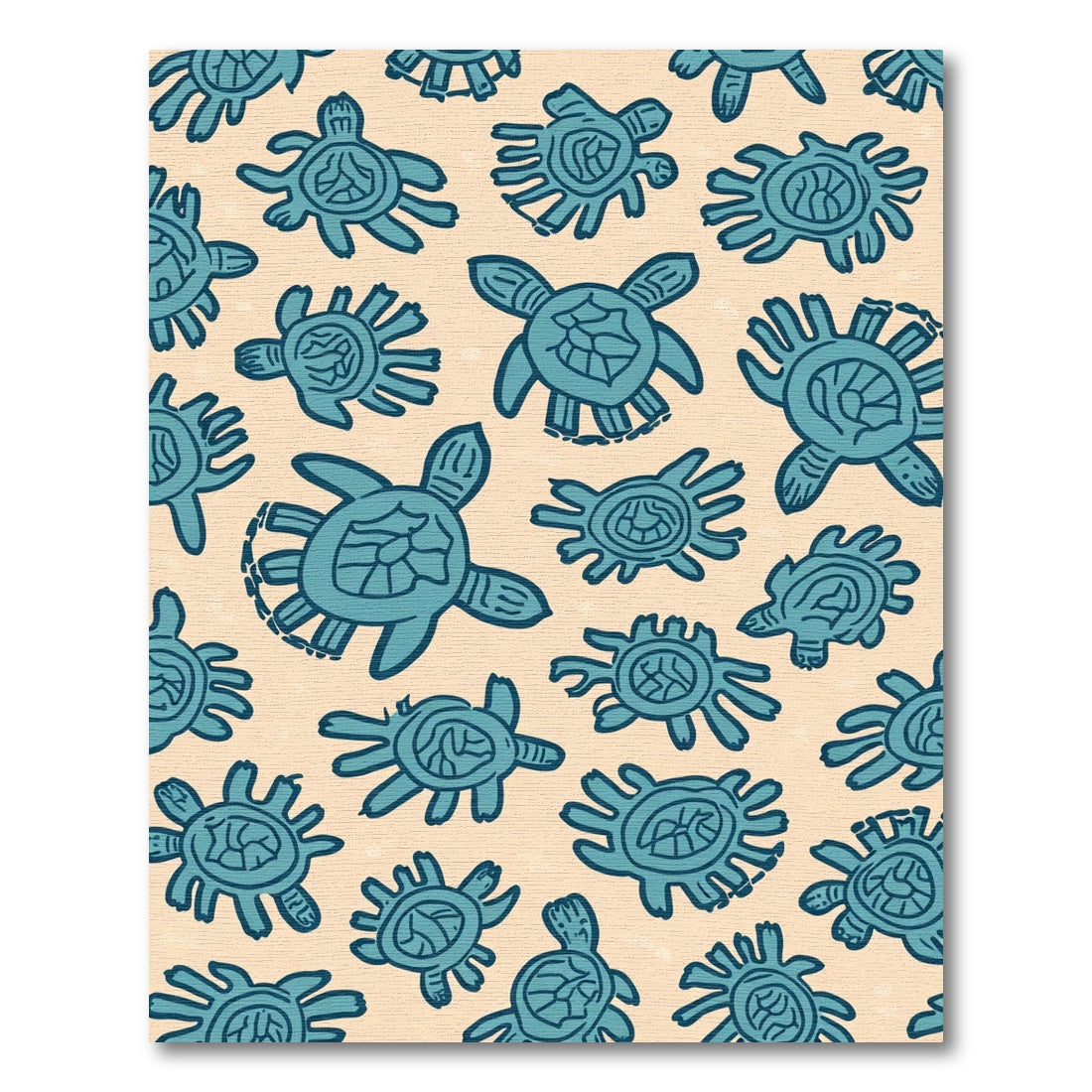 Teal Turtle Collection Abstract Background Rug