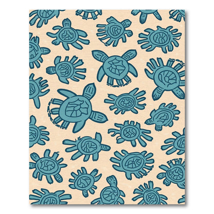 Teal Turtle Collection Abstract Background Rug