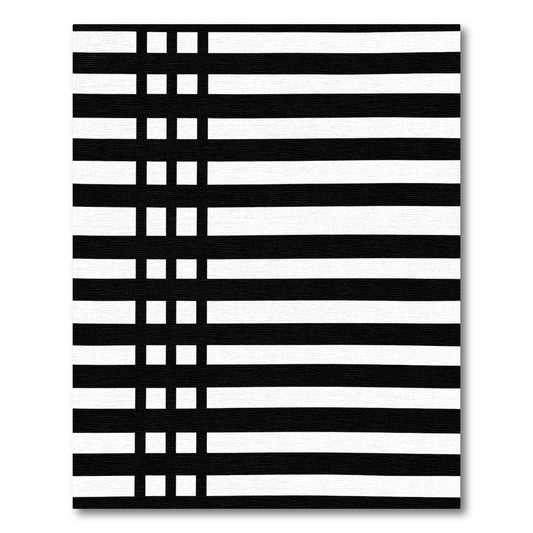 Black and White Intersecting Lines Rug