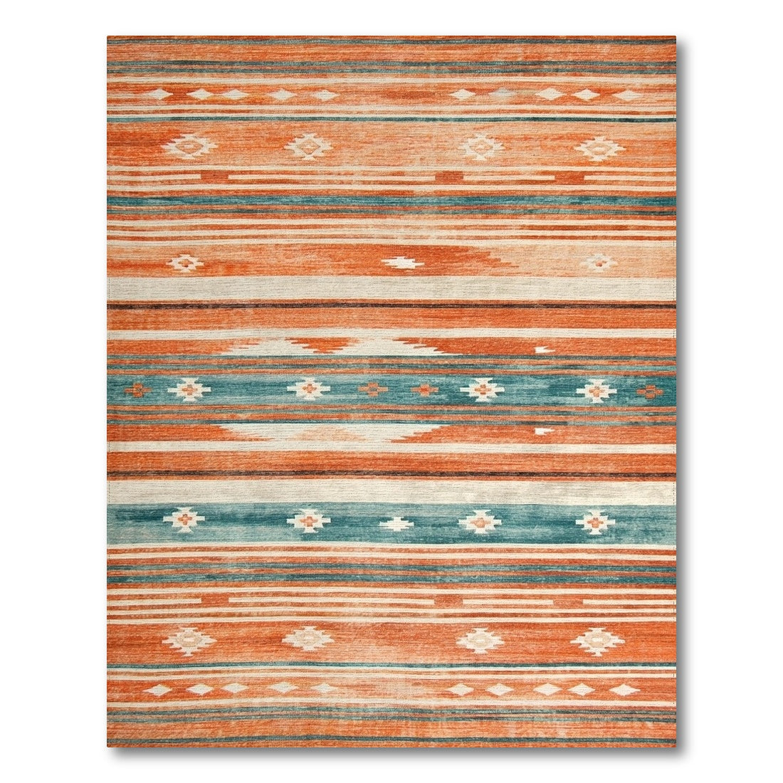 Southwestern Orange Geometric Area Rug