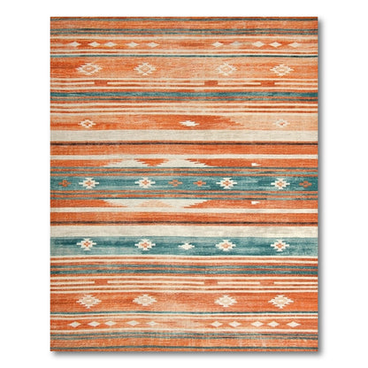 Southwestern Orange Geometric Area Rug