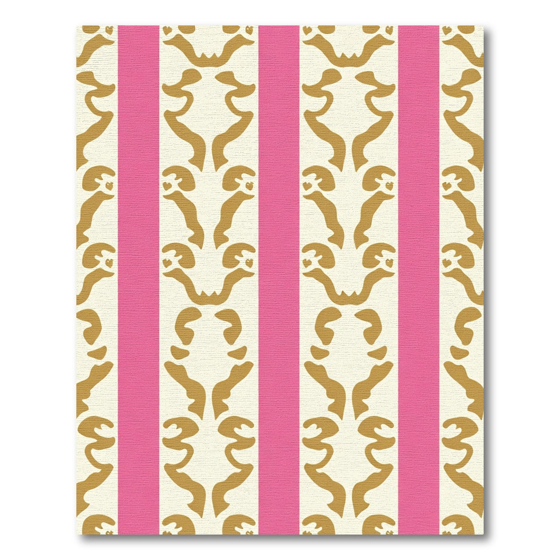Golden Abstract Stripes Pink Rug