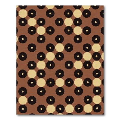 Brown Tan Black Polka Dot Grid Rug