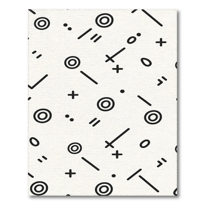 Black and White Washable Black White Geometric Washable Area Rug