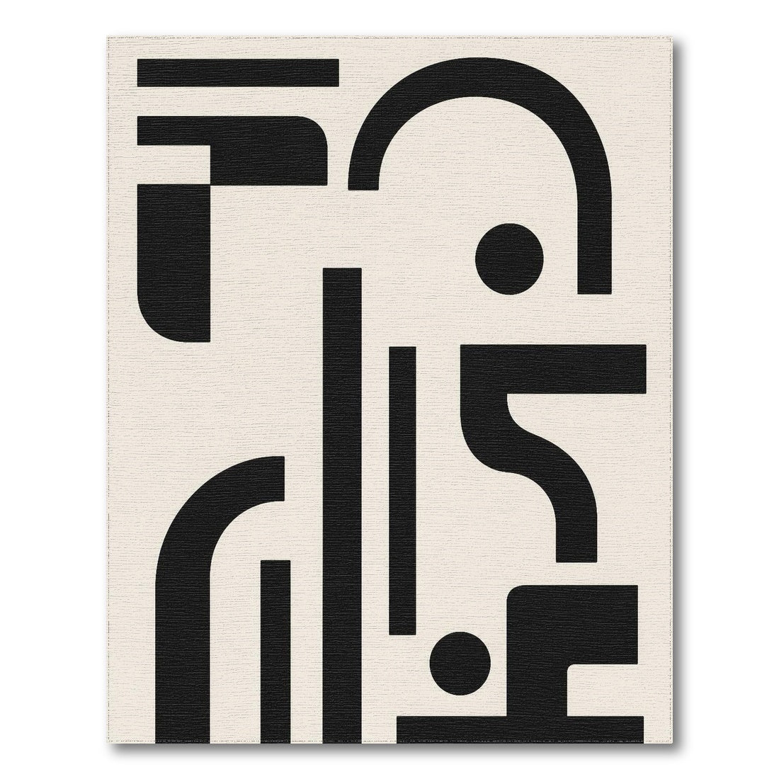 Bold Black White Geometric Area Rug