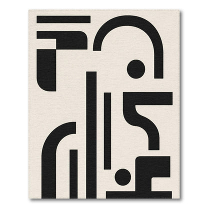 Bold Black White Geometric Area Rug