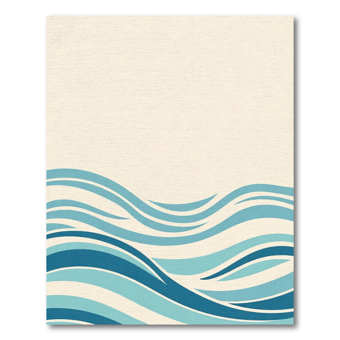 Classic Coastal Blue Wave Rug