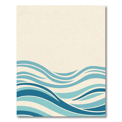 Classic Coastal Blue Wave Rug