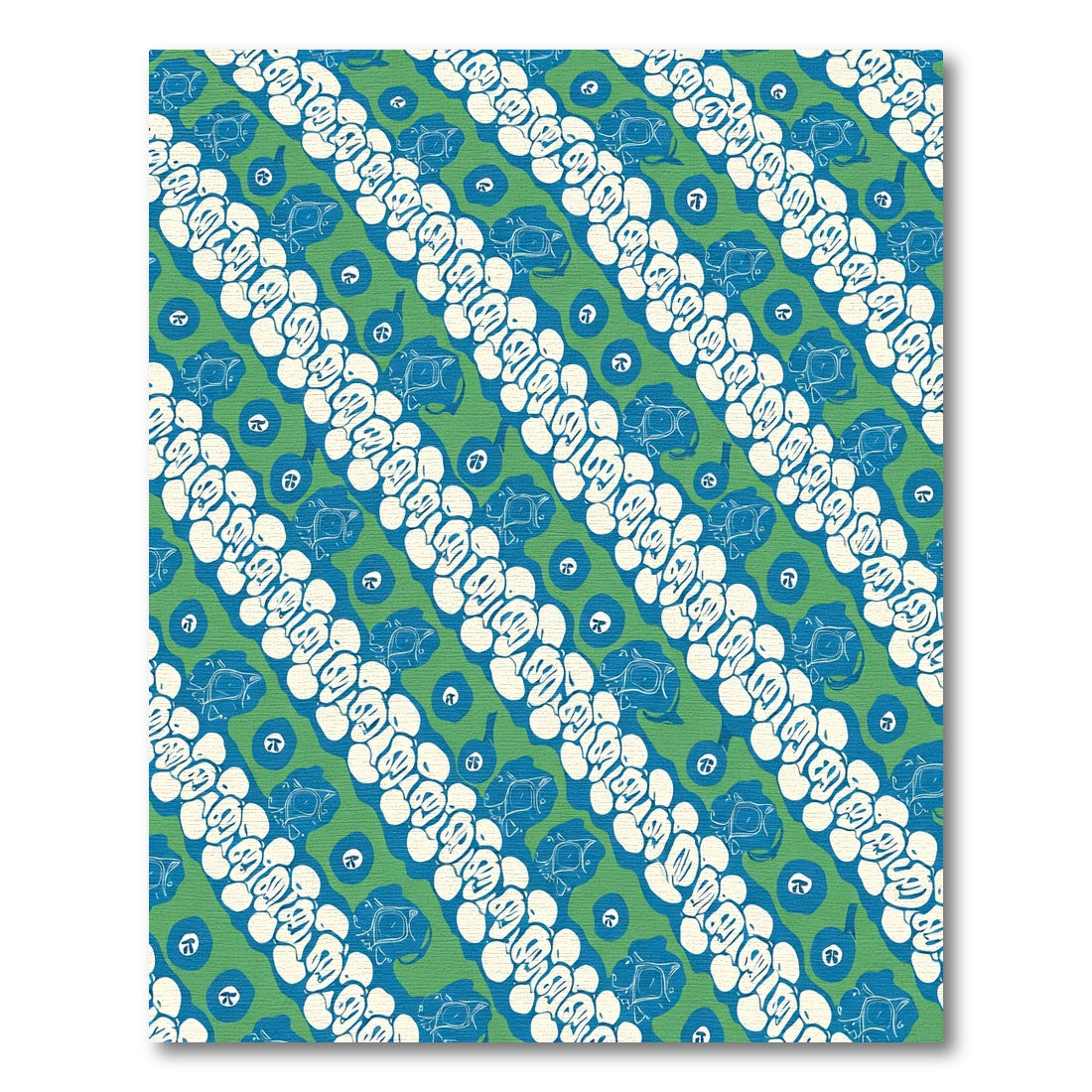 Green White Blue Organic Stripe Rug