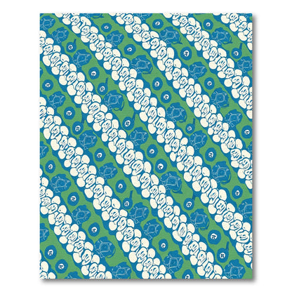 Green White Blue Organic Stripe Rug