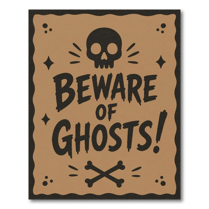Beware of Ghosts Skull Halloween Rug