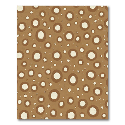 Earthy White Circles Composition Rug