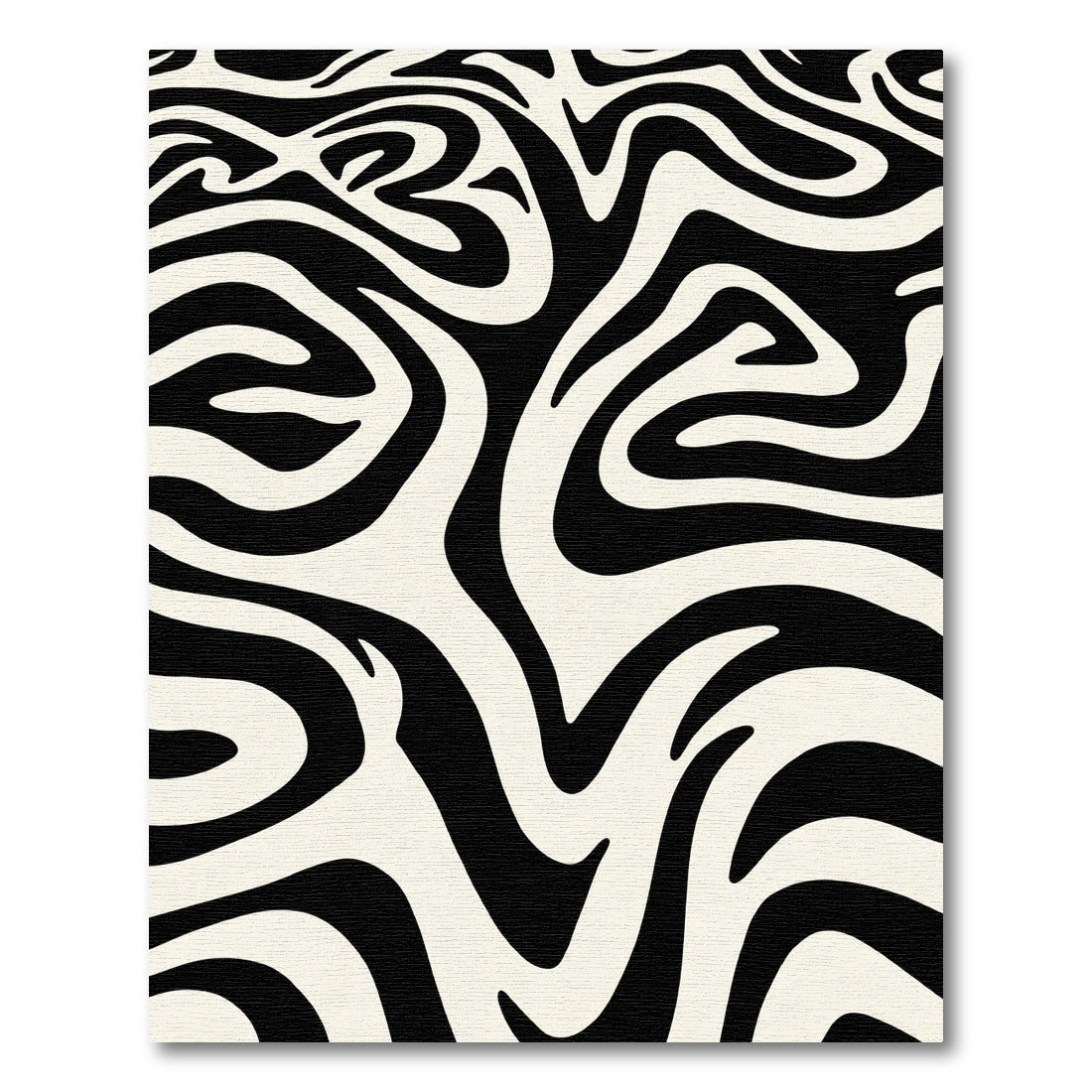 Black White Zebra Swirl Rug