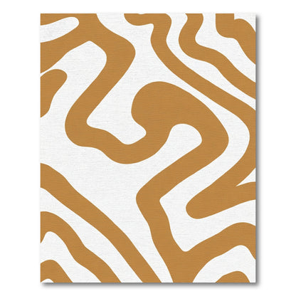 Terracotta Abstract Swirl Organic Rug