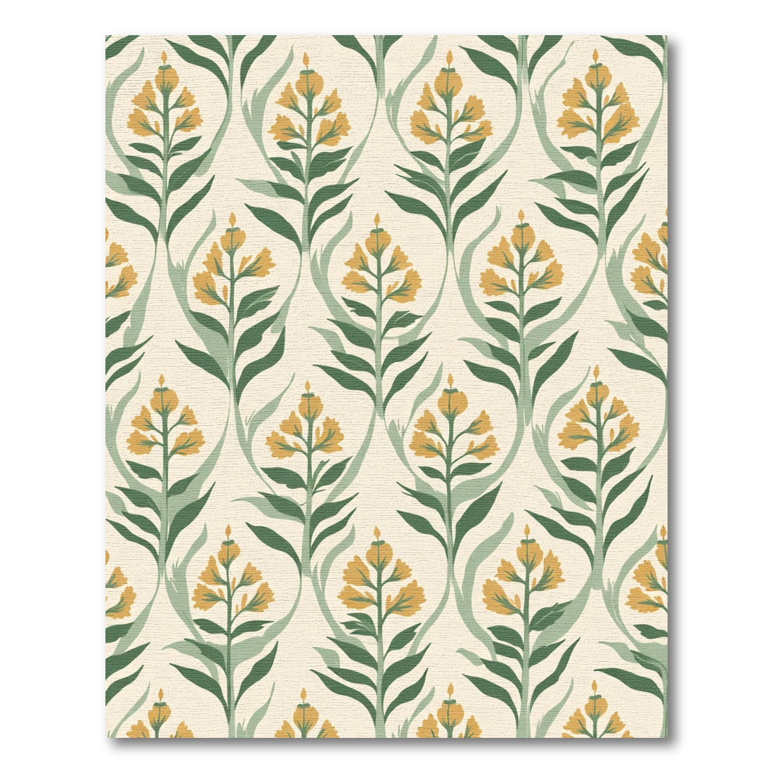 Yellow Botanical Vine Arrangement Rug