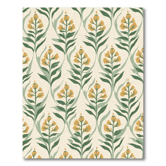 Yellow Botanical Vine Arrangement Rug
