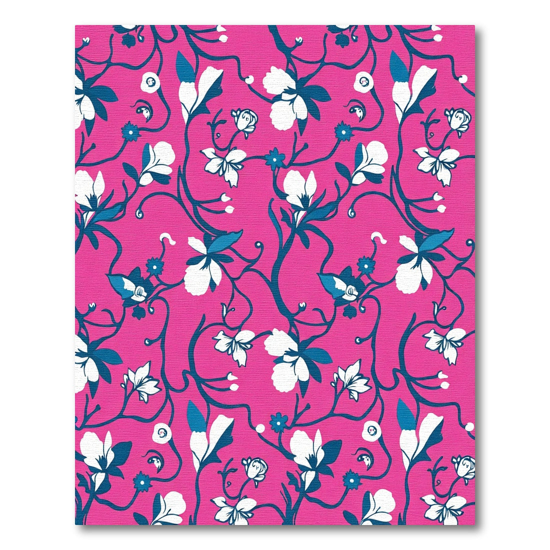 Sweet Pink White Floral Vine Rug