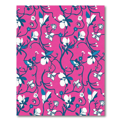 Sweet Pink White Floral Vine Rug