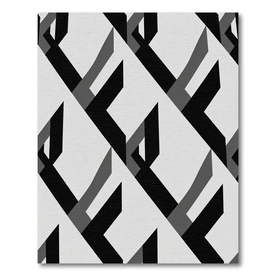 Monochromatic Interlocking Geometric Shapes Rug