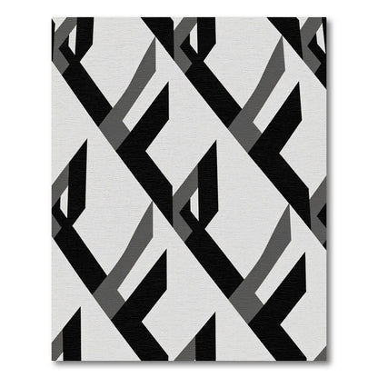 Monochromatic Interlocking Geometric Shapes Rug