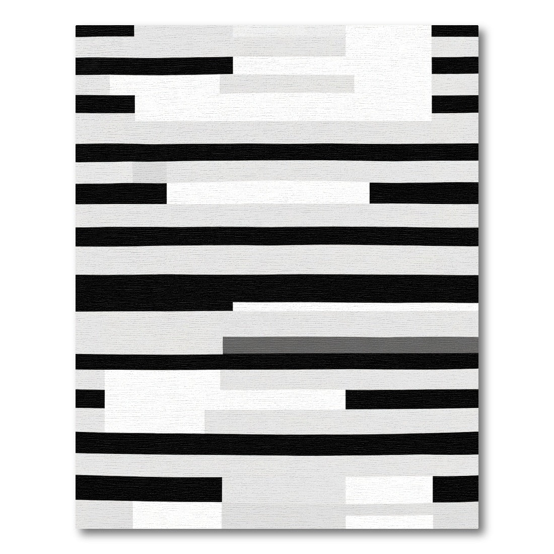 Monochrome Geometric Stripe Rectangles Rug