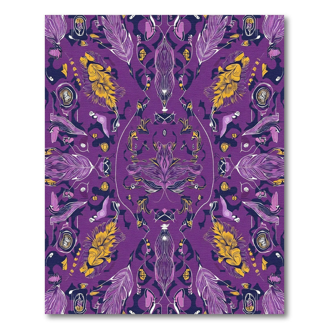 Violet Gold Feather Allover Composition Rug