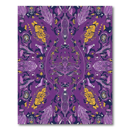 Violet Gold Feather Allover Composition Rug