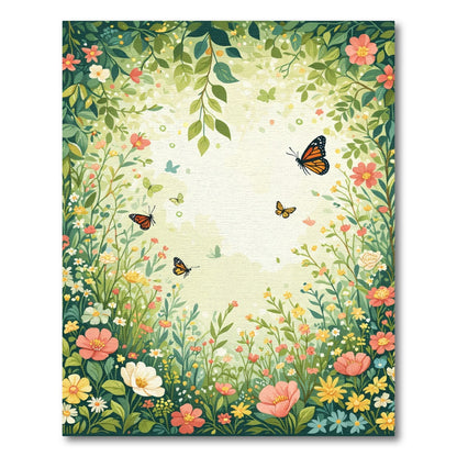 Whimsical Garden Butterflies And Flowers Rug