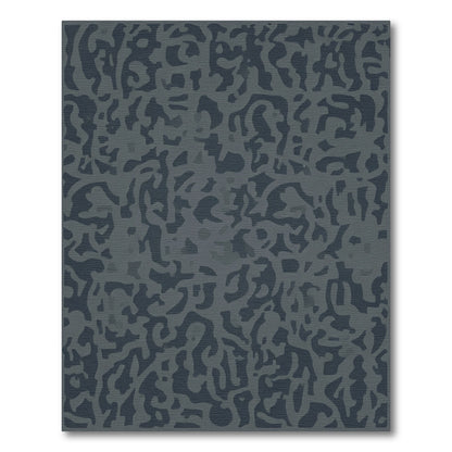 Charcoal Organic Camouflage Collage Rug