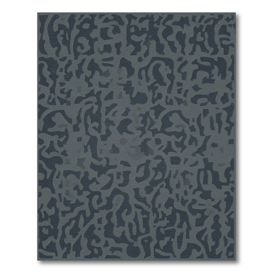 Charcoal Organic Camouflage Collage Rug