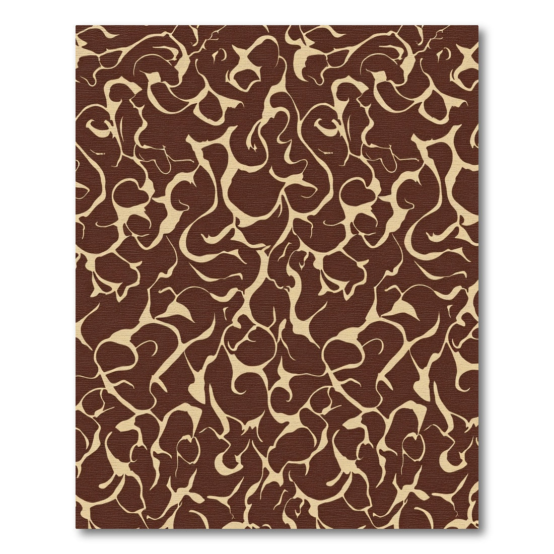 Deep Brown Abstract Organic Swirl Rug
