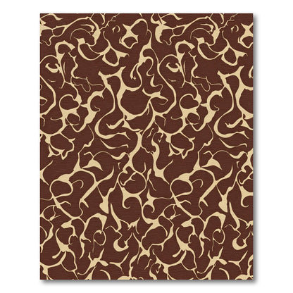 Deep Brown Abstract Organic Swirl Rug