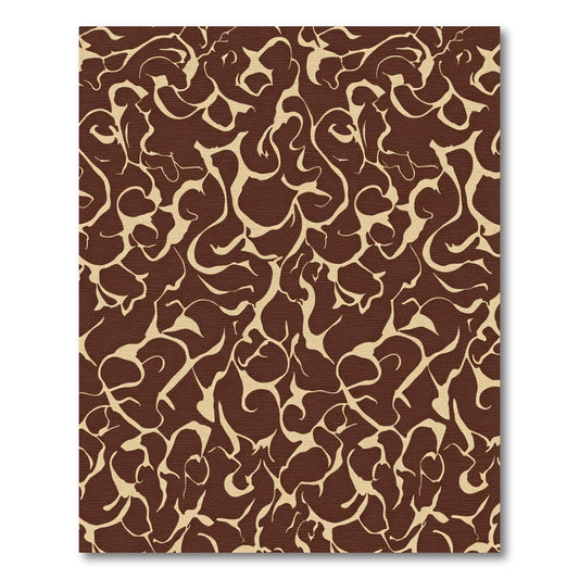 Deep Brown Abstract Organic Swirl Rug