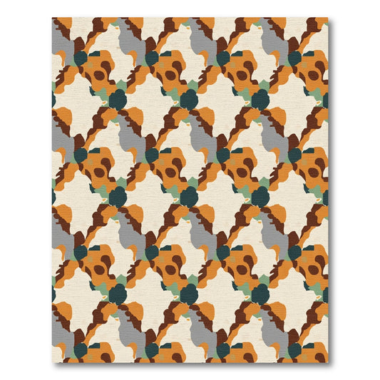 Earthy Abstract Organic Stripe Rug