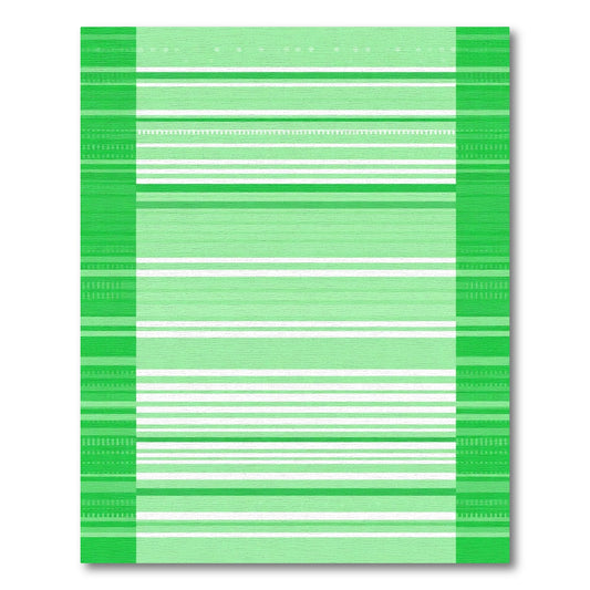 Green Horizontal Stripe Textured Rug