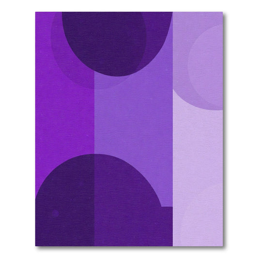 Vibrant Purple Circles Geometric Abstraction Rug