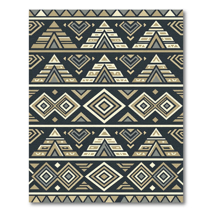 Earthy Geometric Mountain Diamond Rug