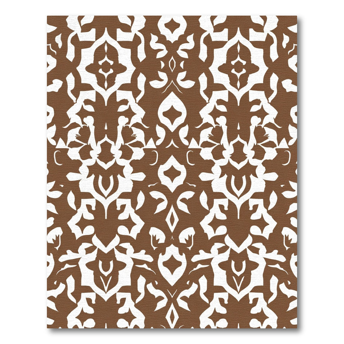 Rich Brown Ornate Floral Medallion Rug