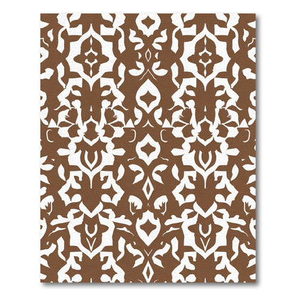 Rich Brown Ornate Floral Medallion Rug