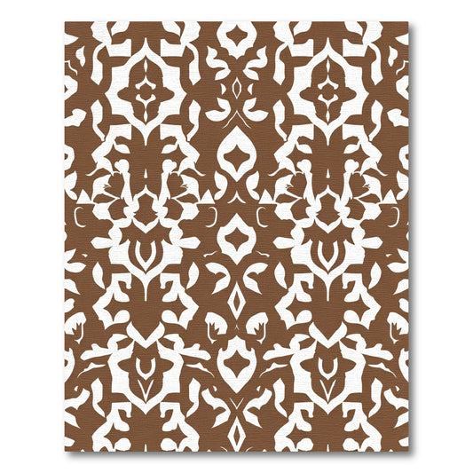 Rich Brown Ornate Floral Medallion Rug