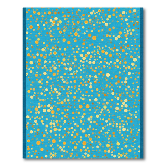 Aqua Gold Confetti Scatter Rug
