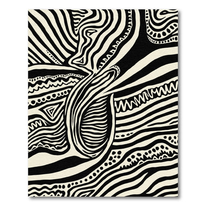 Abstract Black White Zebra Stripe Rug