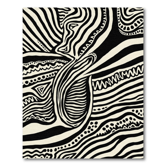 Abstract Black White Zebra Stripe Rug
