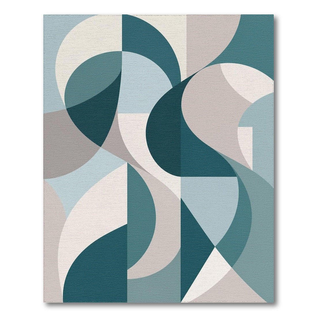 Teal Geometric Modern Area Rug
