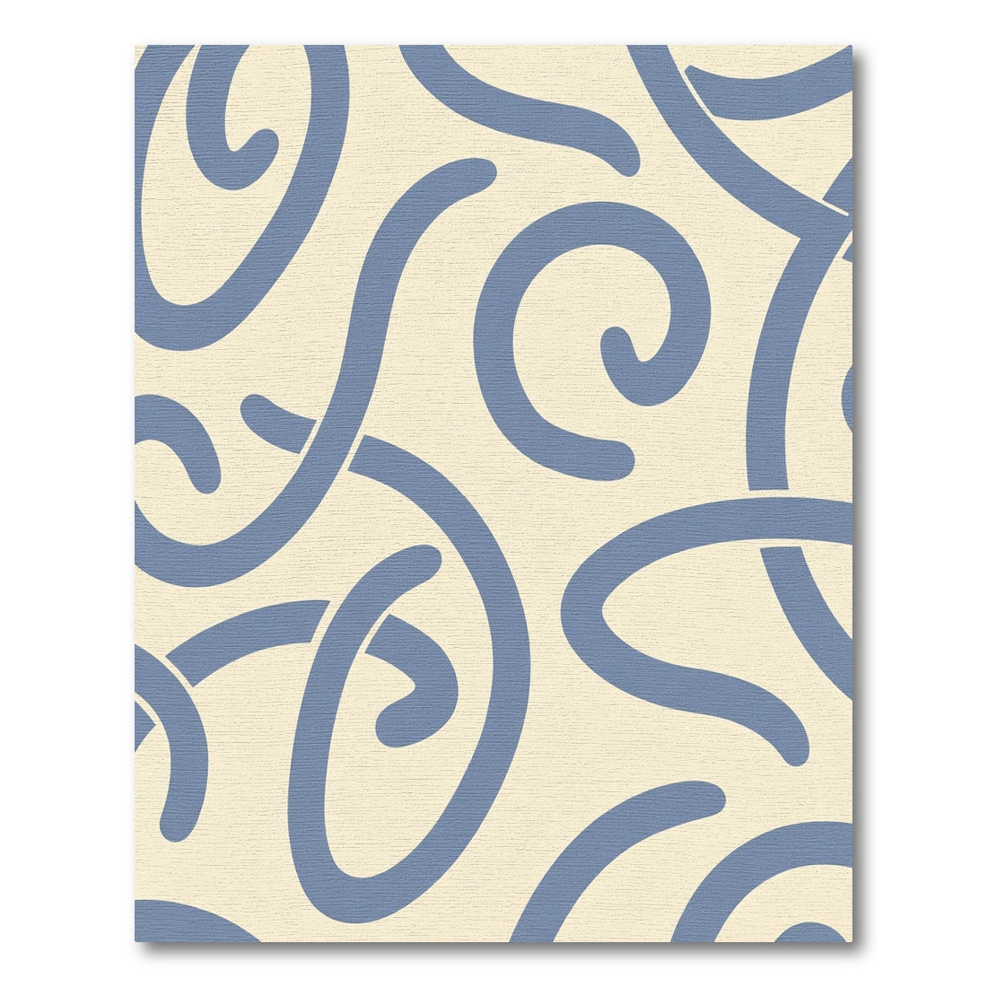 Soft Blue Swirl Serpentine Abstract Rug